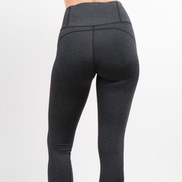 Mesh-Panel Active Leggings Wide waist band - Picture 3 of 4